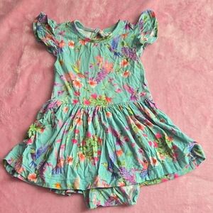 Jules & Belle Bamboo "Hum Away With Me" Bodysuit Dress with Ruffled Sleeves